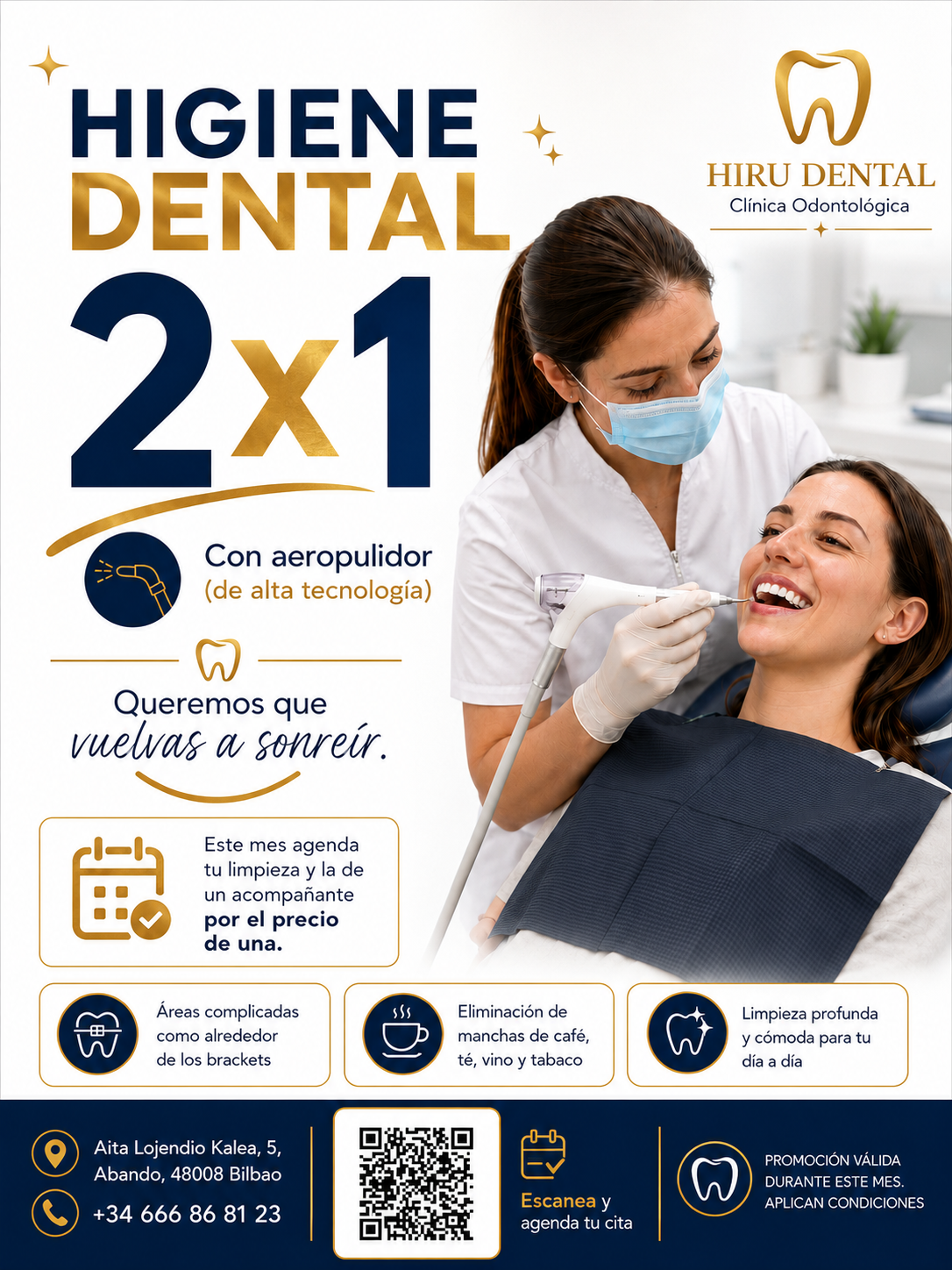 Promoción Limpieza Dental 2×1 — Hiru Dental Bilbao