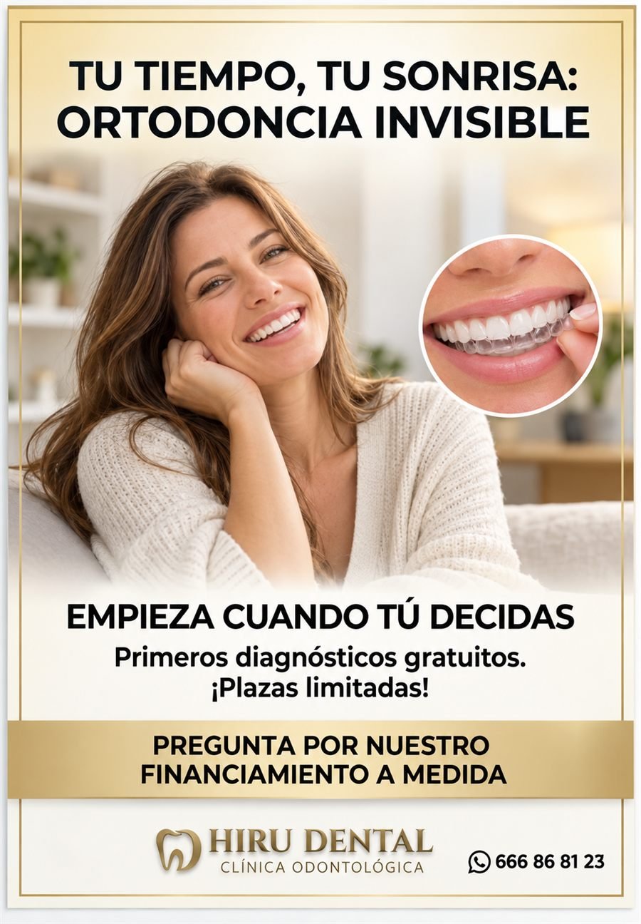 Afiche: ortodoncia invisible, primeros diagnósticos gratuitos
