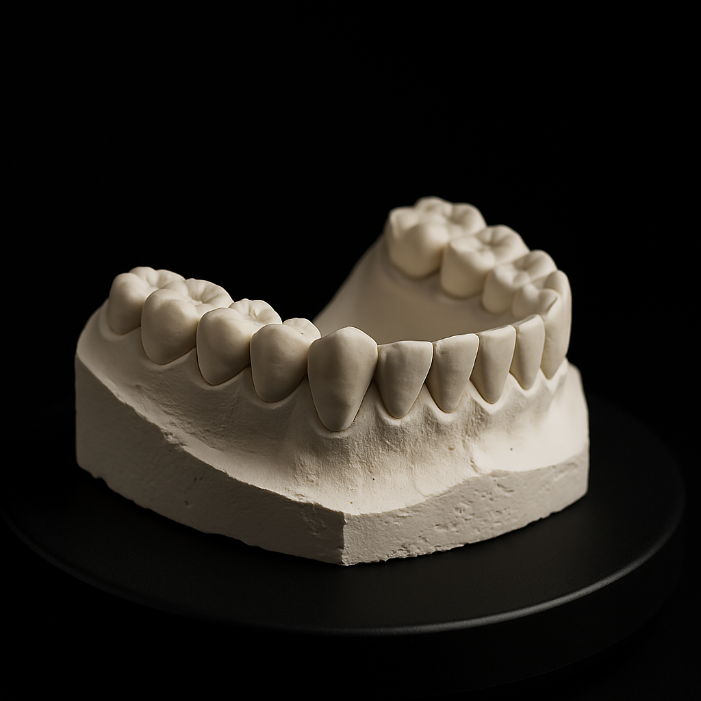 Modelo dental en el escáner de modelos