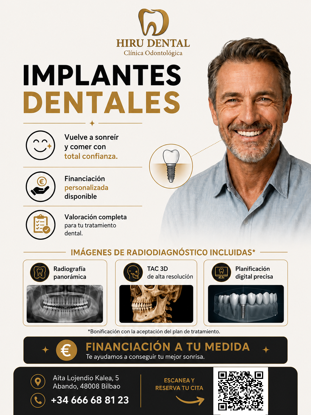 Promoción de implantes dentales en Hiru Dental Bilbao